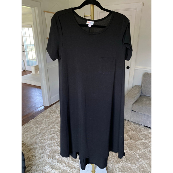 Lularoe Carly Swing Dress M Pockets Minimal Summer Autumn Casual Basic Soft Boho - Picture 3 of 4